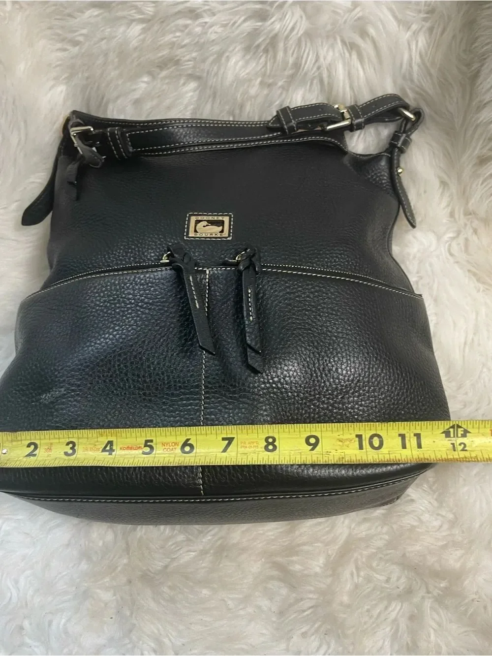 Dooney & Bourke Black Pebble Leather Hobo bag,gold tone hardwares